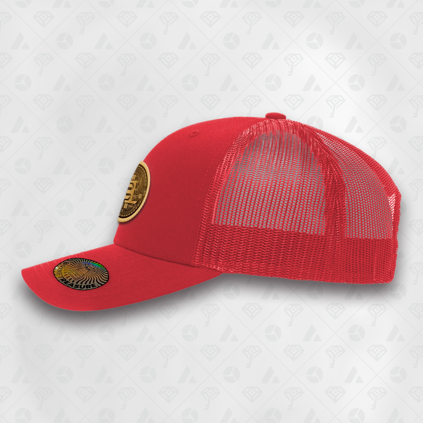 Red, Coin Curved Brim Smart Hat