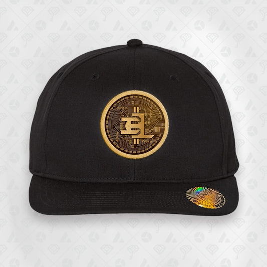 Black, Coin Flat Brim Smart Hat