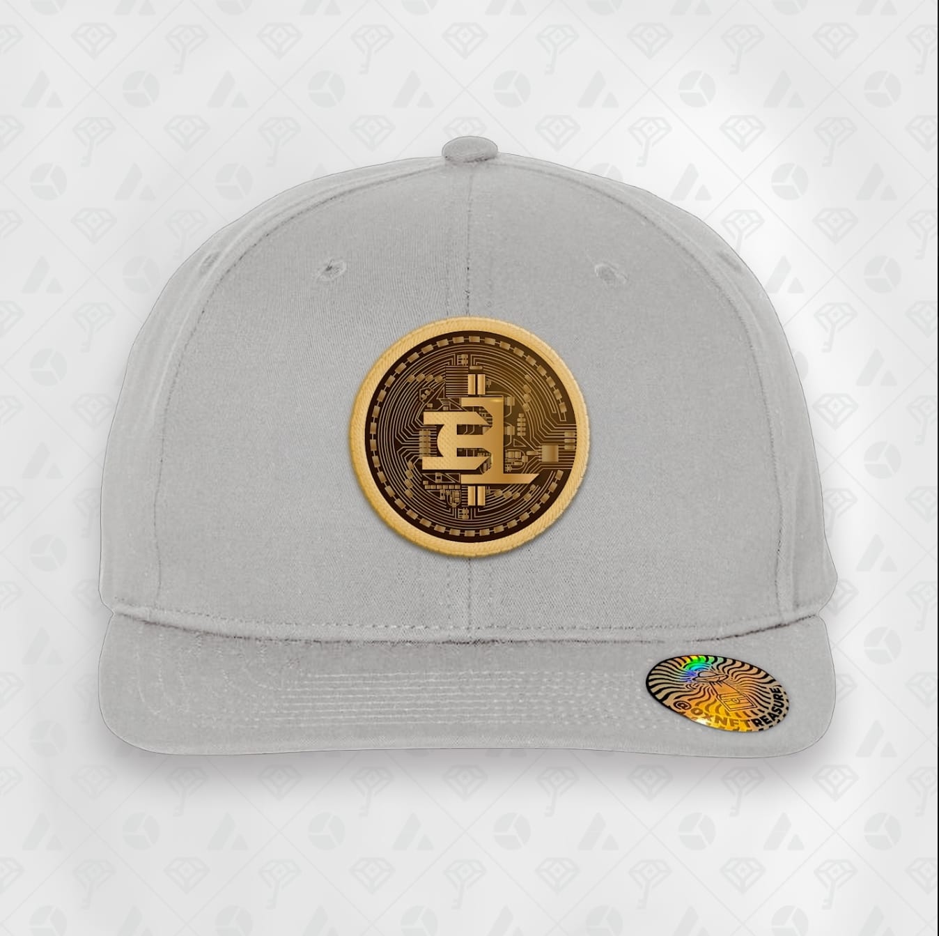 Grey, Coin Flat Brim Smart Hat