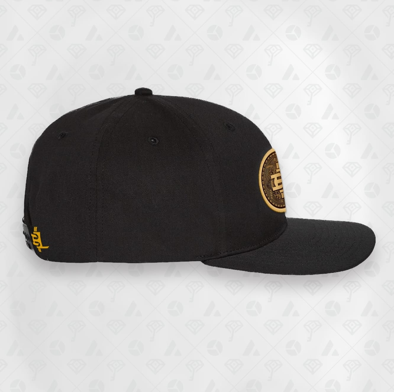 Black, Coin Flat Brim Smart Hat