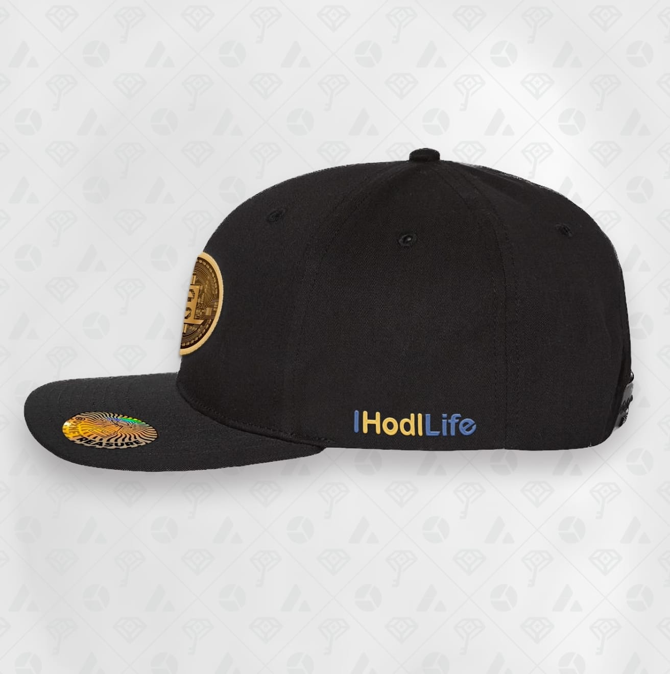 Black, Coin Flat Brim Smart Hat